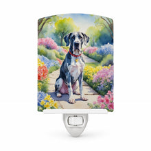 Load image into Gallery viewer, Great Dane Spring Path Ceramic Night Light Compact, UL-Certified, Ideal for Bedroom, Bathroom, Nursery, Hallway, Kitchen, 6x4x3, Multicolor