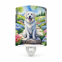 Load image into Gallery viewer, Great Pyrenees Spring Path Ceramic Night Light Compact, UL-Certified, Ideal for Bedroom, Bathroom, Nursery, Hallway, Kitchen, 6x4x3, Multicolor