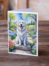Load image into Gallery viewer, Great Pyrenees Spring Path Greeting Cards - Blank Note Cards – 8-Pack of Artist-Designed Cards with Envelopes