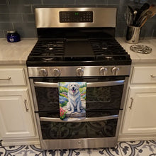 Load image into Gallery viewer, Great Pyrenees Spring Path Kitchen Towel