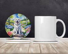 Load image into Gallery viewer, Great Pyrenees Spring Path Large Sandstone Coasters Pack of 4