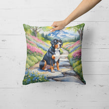 Load image into Gallery viewer, Greater Swiss Mountain Dog Spring Path Throw Pillow