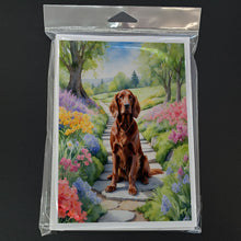 Load image into Gallery viewer, Irish Setter Spring Path Greeting Cards - Blank Note Cards – 8-Pack of Artist-Designed Cards with Envelopes