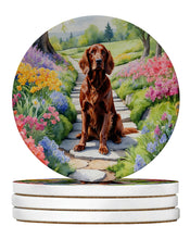 Load image into Gallery viewer, Irish Setter Spring Path Large Sandstone Coasters Pack of 4