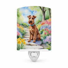 Load image into Gallery viewer, Irish Terrier Spring Path Ceramic Night Light Compact, UL-Certified, Ideal for Bedroom, Bathroom, Nursery, Hallway, Kitchen, 6x4x3, Multicolor