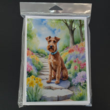 Load image into Gallery viewer, Irish Terrier Spring Path Greeting Cards - Blank Note Cards – 8-Pack of Artist-Designed Cards with Envelopes