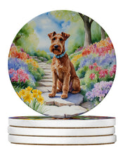 Load image into Gallery viewer, Irish Terrier Spring Path Large Sandstone Coasters Pack of 4