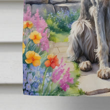 Load image into Gallery viewer, Irish Wolfhound Spring Path House Flag