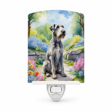 Load image into Gallery viewer, Irish Wolfhound Spring Path Ceramic Night Light Compact, UL-Certified, Ideal for Bedroom, Bathroom, Nursery, Hallway, Kitchen, 6x4x3, Multicolor