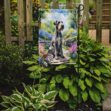 Load image into Gallery viewer, Irish Wolfhound Spring Path Garden Flag  – Dog-Themed Floral Outdoor Decor
