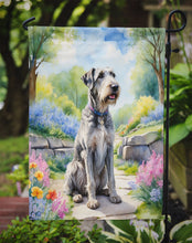 Load image into Gallery viewer, Irish Wolfhound Spring Path Garden Flag  – Dog-Themed Floral Outdoor Decor