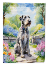 Load image into Gallery viewer, Irish Wolfhound Spring Path Garden Flag  – Dog-Themed Floral Outdoor Decor