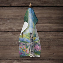 Load image into Gallery viewer, Irish Wolfhound Spring Path Kitchen Towel