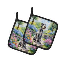 Load image into Gallery viewer, Irish Wolfhound Spring Path Pot Holders - Set of 2 Decorative Kitchen Helpers | Made in the USA
