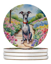 Load image into Gallery viewer, Italian Greyhound Spring Path Large Sandstone Coasters Pack of 4