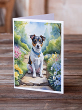 Load image into Gallery viewer, Jack Russell Terrier Spring Path Greeting Cards - Blank Note Cards – 8-Pack of Artist-Designed Cards with Envelopes