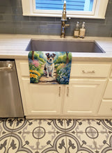 Load image into Gallery viewer, Jack Russell Terrier Spring Path Kitchen Towel