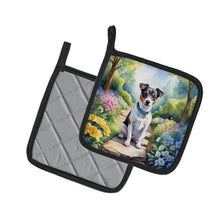 Load image into Gallery viewer, Jack Russell Terrier Spring Path Pot Holders - Set of 2 Decorative Kitchen Helpers | Made in the USA
