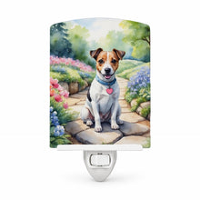Load image into Gallery viewer, Jack Russell Terrier Spring Path Ceramic Night Light Compact, UL-Certified, Ideal for Bedroom, Bathroom, Nursery, Hallway, Kitchen, 6x4x3, Multicolor