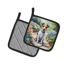 Load image into Gallery viewer, Jack Russell Terrier Spring Path Pot Holders - Set of 2 Decorative Kitchen Helpers | Made in the USA