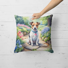 Load image into Gallery viewer, Jack Russell Terrier Spring Path Throw Pillow