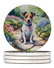 Load image into Gallery viewer, Jack Russell Terrier Spring Path Large Sandstone Coasters Pack of 4