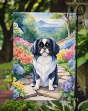 Load image into Gallery viewer, Japanese Chin Spring Path Garden Flag  – Dog-Themed Floral Outdoor Decor