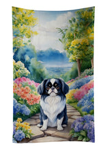 Load image into Gallery viewer, Japanese Chin Spring Path Kitchen Towel
