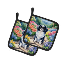 Load image into Gallery viewer, Japanese Chin Spring Path Pot Holders - Set of 2 Decorative Kitchen Helpers | Made in the USA