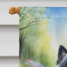 Load image into Gallery viewer, Keeshond Spring Path House Flag