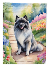 Load image into Gallery viewer, Keeshond Spring Path Garden Flag  – Dog-Themed Floral Outdoor Decor