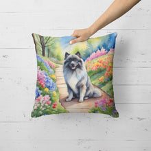 Load image into Gallery viewer, Keeshond Spring Path Throw Pillow