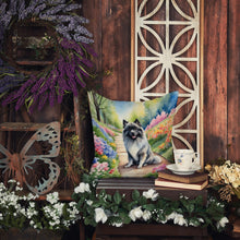 Load image into Gallery viewer, Keeshond Spring Path Throw Pillow