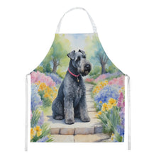 Load image into Gallery viewer, Kerry Blue Terrier Spring Path Apron – Artist-Designed Kitchen, BBQ &amp; Craft Apron