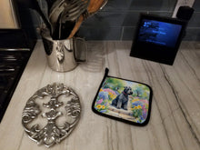 Load image into Gallery viewer, Kerry Blue Terrier Spring Path Pot Holders - Set of 2 Decorative Kitchen Helpers | Made in the USA