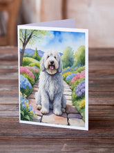 Load image into Gallery viewer, Komondor Spring Path Greeting Cards - Blank Note Cards – 8-Pack of Artist-Designed Cards with Envelopes