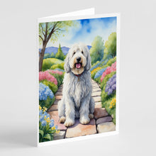 Load image into Gallery viewer, Komondor Spring Path Greeting Cards - Blank Note Cards – 8-Pack of Artist-Designed Cards with Envelopes