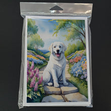 Load image into Gallery viewer, Kuvasz Spring Path Greeting Cards - Blank Note Cards – 8-Pack of Artist-Designed Cards with Envelopes
