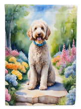 Load image into Gallery viewer, Labradoodle Spring Path House Flag