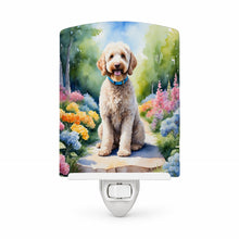 Load image into Gallery viewer, Labradoodle Spring Path Ceramic Night Light Compact, UL-Certified, Ideal for Bedroom, Bathroom, Nursery, Hallway, Kitchen, 6x4x3, Multicolor