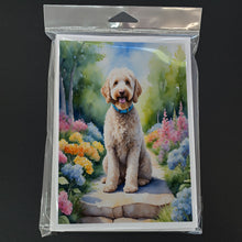 Load image into Gallery viewer, Labradoodle Spring Path Greeting Cards - Blank Note Cards – 8-Pack of Artist-Designed Cards with Envelopes