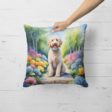 Load image into Gallery viewer, Labradoodle Spring Path Throw Pillow