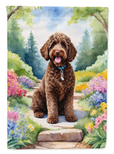 Load image into Gallery viewer, Labradoodle Spring Path House Flag