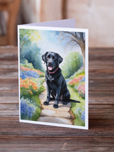 Load image into Gallery viewer, Labrador Retriever Spring Path Greeting Cards - Blank Note Cards – 8-Pack of Artist-Designed Cards with Envelopes