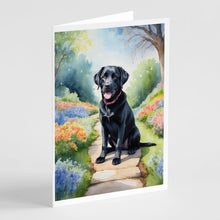 Load image into Gallery viewer, Labrador Retriever Spring Path Greeting Cards - Blank Note Cards – 8-Pack of Artist-Designed Cards with Envelopes