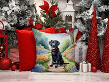 Load image into Gallery viewer, Labrador Retriever Spring Path Throw Pillow - 14x14 Decorative Pillow – Art for Your Home &amp; Patio
