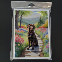 Load image into Gallery viewer, Labrador Retriever Spring Path Greeting Cards - Blank Note Cards – 8-Pack of Artist-Designed Cards with Envelopes