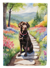 Load image into Gallery viewer, Labrador Retriever Spring Path Garden Flag  – Dog-Themed Floral Outdoor Decor