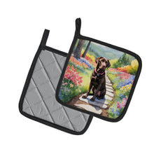 Load image into Gallery viewer, Labrador Retriever Spring Path Pot Holders - Set of 2 Decorative Kitchen Helpers | Made in the USA