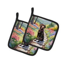 Load image into Gallery viewer, Labrador Retriever Spring Path Pot Holders - Set of 2 Decorative Kitchen Helpers | Made in the USA
